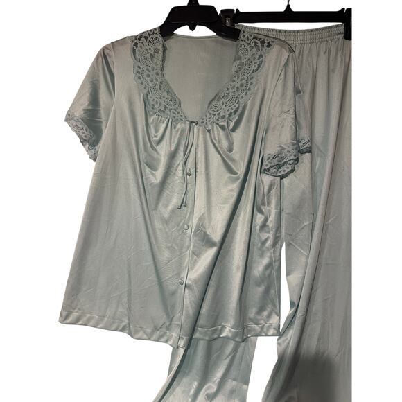 Vanity Fair Women’s Size Small Sky Mist Pajama Set Made USA Vintage Nylon 60’s - Picture 1 of 9